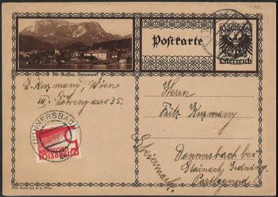 Interess. Partie Bedarfspost Österreich I. Rep. mit Nachgebühr - sowie etwas nach Österreich, - Briefmarken