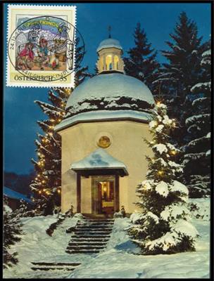Partie ChristkindlPostamtskarten bzw. ObersdorfMotive - mit passenden Stempeln, - Briefmarken