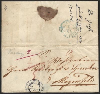 Liechtenstein Poststück - 1847 Vorphilabrief geschrieben in Vaduz über Chur nach Mayenfeld, - Francobolli