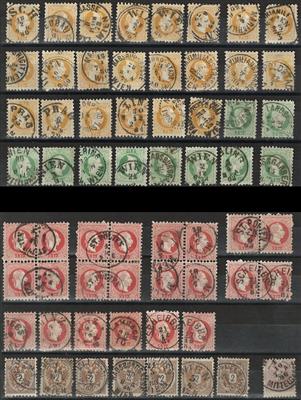 Ö Sammlungen gestempelt/Briefstück - 1850/90 Partie Abstempelungen, - Francobolli