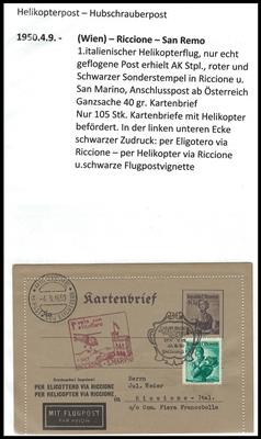 Poststück - Konvolut von Helikopterflügen - Stamps
