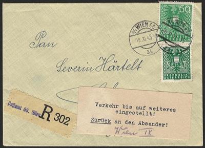 Poststück - Partie Österr. meist 1945 Wappenfrakaturen von Drucksache bis höhere Gewichtsklasse, - Stamps