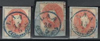 Ö Abstempelungen 1850/63 Briefstück - "LAA/13.5."blauer - Stamps