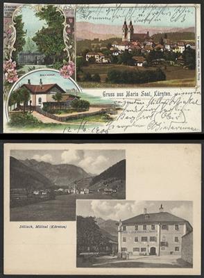 Partie AK Kärnten u.a. mit Döllach - Spittal - Villach - Rosental - Maria Saal - Greifenburg, - Briefmarken