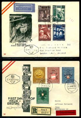Poststück - Partie FDCs Österr. ca. 1949/58 - u.a. Wiederaufbau - Stamps