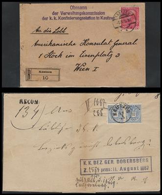 Poststück/Briefstück - Sammlung Heimatbelege KAUTZEN (Bez. Waidhofen) ab Monarchie, - Briefmarken