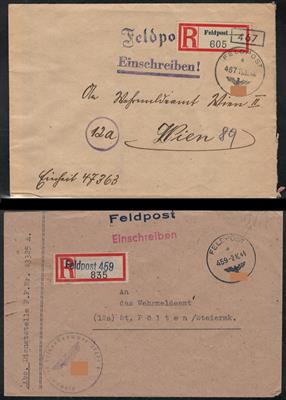 Poststück - D. Reco - Feldpost aus Norwegen nach St. Pölten bzw. Wien, - Briefmarken