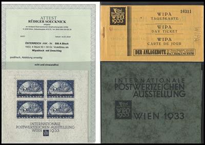 * - Österr. - WIPABLOCK (125:105) mit Originalmappe und Tages - Eintrittskarte, - Stamps