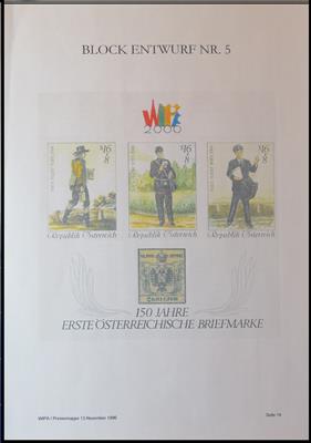 Österr. WIPA 2000 6 abweichende - Známky