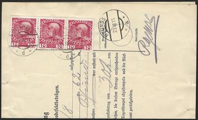 Poststück - Österr. 1911, - Francobolli