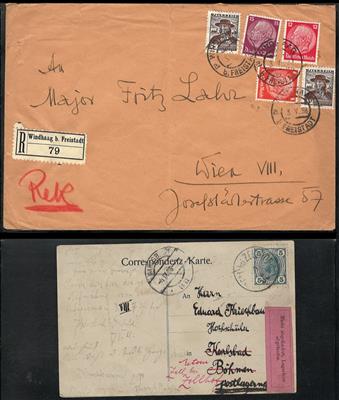 Poststück - Ausstellungsteil Mühlviertel "W/Z" auf Bl., - Briefmarken