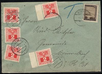 Poststück - Österr. 1863/1965 34 div. meist Nachportobelege, - Briefmarken