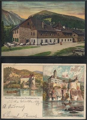 Poststück - Partie AK div. Österr. u.a. mit Gross - Sternberg - Sauerbrunn -Schönbühl - Golling - Prebichl, - Briefmarken