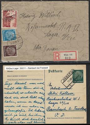 Poststück - Partie Poststücke RAD - Einheiten in der Ostmark, - Stamps