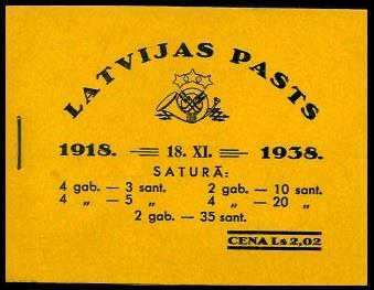 ** - Lettland 1938 Markenheftchen zur Staatsgründung, - Francobolli