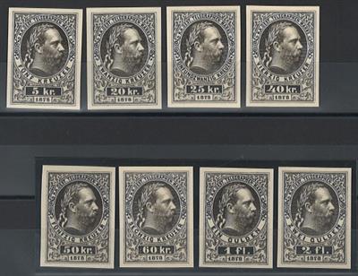 (*) - Österr. Telegrafenm. Nr.10 P./17 P. in Schwarz auf Kartonpapier, - Stamps