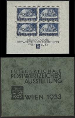 ** - Österr. WIPABLOCK (125 : 105 mm) mit den üblichen Haftspuren am Blockrand, - Briefmarken