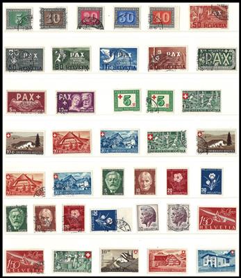 gestempelt/**/* - Sammlung Schweiz ca.1864/1963 u.a. mit PAX gestempelt, - Stamps