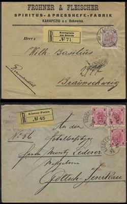 Poststück/Briefstück - Partie Poststücke Österr. Monarchie auc ca. 1892/1900 mit Rekopost, - Známky