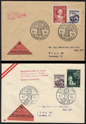 Poststück - Christkindl - 9 Nachnahmebelege aus 1953/61, - Stamps