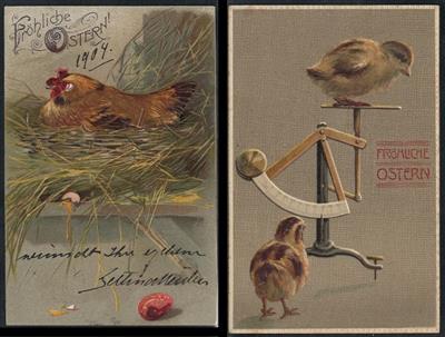 Poststück - Partie AK Motiv Ostern - auch etwas Präge, - Briefmarken