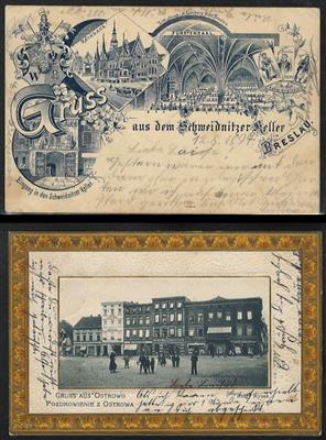 Poststück - Partie AK Schlesien und Polen u.a. div. Ostrowo - Breslau - Pulawy - Czernowitz etc., - Briefmarken