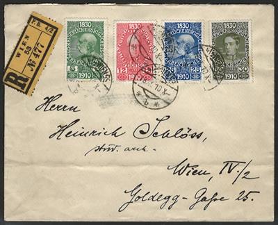 Poststück - Partie Poststücke Österr. Monarchie u.a. mit 3 Werbekarten zur Jagdausstellung 1910 (incl. Sstp.), - Briefmarken