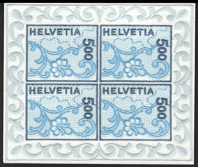 ** - Partie FRANKATURWARE Schweiz u.a. mit STICKEREIBLOCK, - Briefmarken