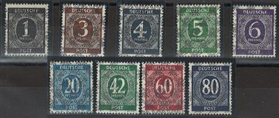 + - Deutschland - 1948 bizone Nr. I/IX/II (Netzaufdr.) nachgummiert, - Briefmarken