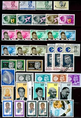 Europa Übersee Motive **/(*)/gestempelt - ca. 1963/72 Sammlung Motivmarken von John F. Kennedy, - Stamps