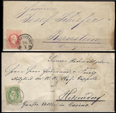 Poststück/Briefstück - Kl. Partie Österr. 1856/1915 Briefe bzw. Korresp. Karten etc., - Briefmarken