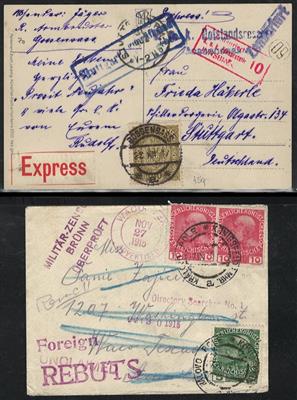 Poststück/Briefstück - Österr. Monarchie - Partie meist Zensurpost, - Briefmarken