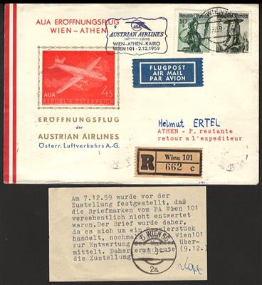 Poststück - Kl. Partie Poststücke Österr. II. Rep. mit Flugpost u. Christkindl, - Briefmarken