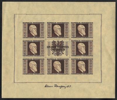 ** - Österr. Rennerblock kpl., - Briefmarken