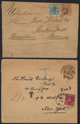 Poststück - Österr. Partie Drucksachenschleifen aus 1897/1917 mit interess. Destinationen, - Stamps