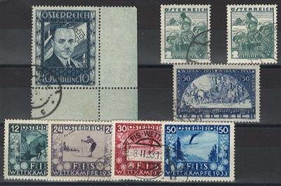 .gestempelt - Kl. Partie Österr. I. Rep. mit 10 S DOLLFUSS - WIPA glatt - FIS I 2S graugrün Trachten I (2), - Stamps