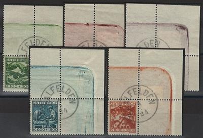 .gestempelt - Österr. Künstlerhilfe 1924 - Eckrand - Stücke mit Stpl. SAALFELDEN 4/9/24, - Briefmarken