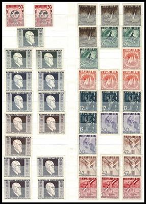 **/*/gestempelt - Partie Österr. II. Rep. bis 1955 mit 3S/20Saus Flug 1950/53 in Paaren **, - Stamps