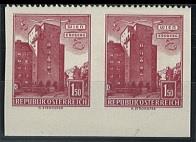 ** - Österr.   ANK 1100 Udr waagr. Paar dreiseitig ungezähnt (tls. G. - Unebenh.), - Stamps