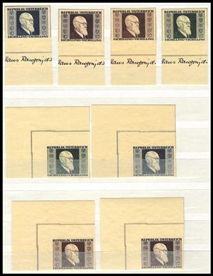 ** - Reichh. Partie Österr. ab 1945 u.a. mit Gitter - RENNER GESCHNITTEN (2), - Briefmarken