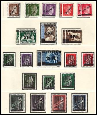 ** - Sammlung Österr. ab. den Aufdruckausg. 1945 u.a. Grazer u. Gitterkompl., - Stamps