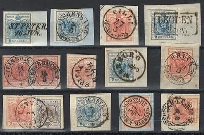 Briefstück/gestempelt - Österr. Ausg. 1850, - Briefmarken