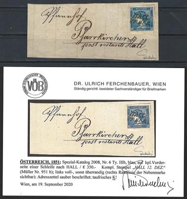 Briefstück - Österr. Zeitungsmarke Nr.6Ty IIIb, - Briefmarken