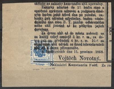 Briefstück - Österr. Zeitungsstempelmarke Nr. 2 Ty IIb, - Francobolli