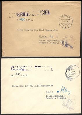 Poststück - Interessante Courier-Offiziel-Kuverts u.a. aus Paris, - Briefmarken