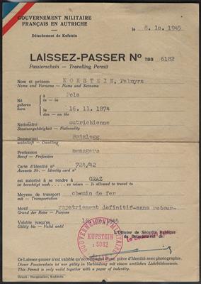 Poststück - Kl. Partie Poststücke Österr. II. u. I. Rep. u.a. mit Franz. Passierschein aus KUFSTEIN vom 8.10. 1945, - Francobolli