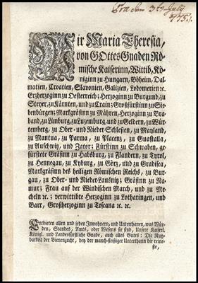 Poststück - Österr. 1775 - Maria Theresia, - Stamps
