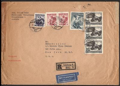 Poststück - Österr. 1952 - RekoFlugpostbrief - Francobolli