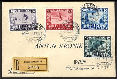 Poststück - Österr. - FIS I mit entsprechendem Sonderstempel auf Reko - Satzbrief von Innsbruck 2 nach Wien, - Briefmarken