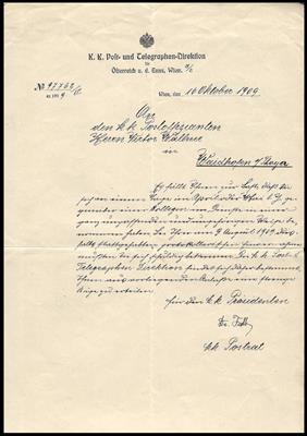Poststück - Partie Postdokumente - und Schreiben der Österr. Post ab ca. 1870, - Briefmarken